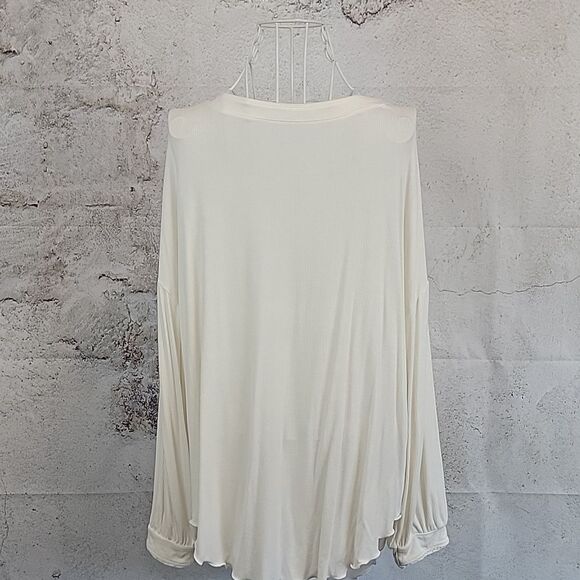 Free People Elegant Cream Draped Blouse In Summer White Womens Size S(Runs Big) - Picture 8 of 12